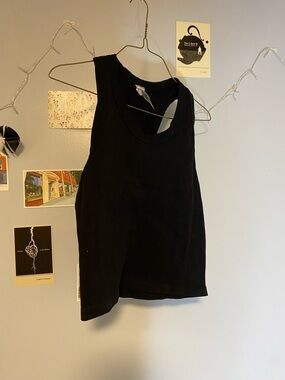 Reflex Black Ribbed Sleeveless Tank